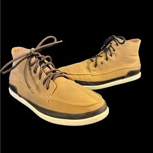 Olukai Nalukai Kapa Boots Men's Size 12 Brown textile Lace Up Ankle Chukka.